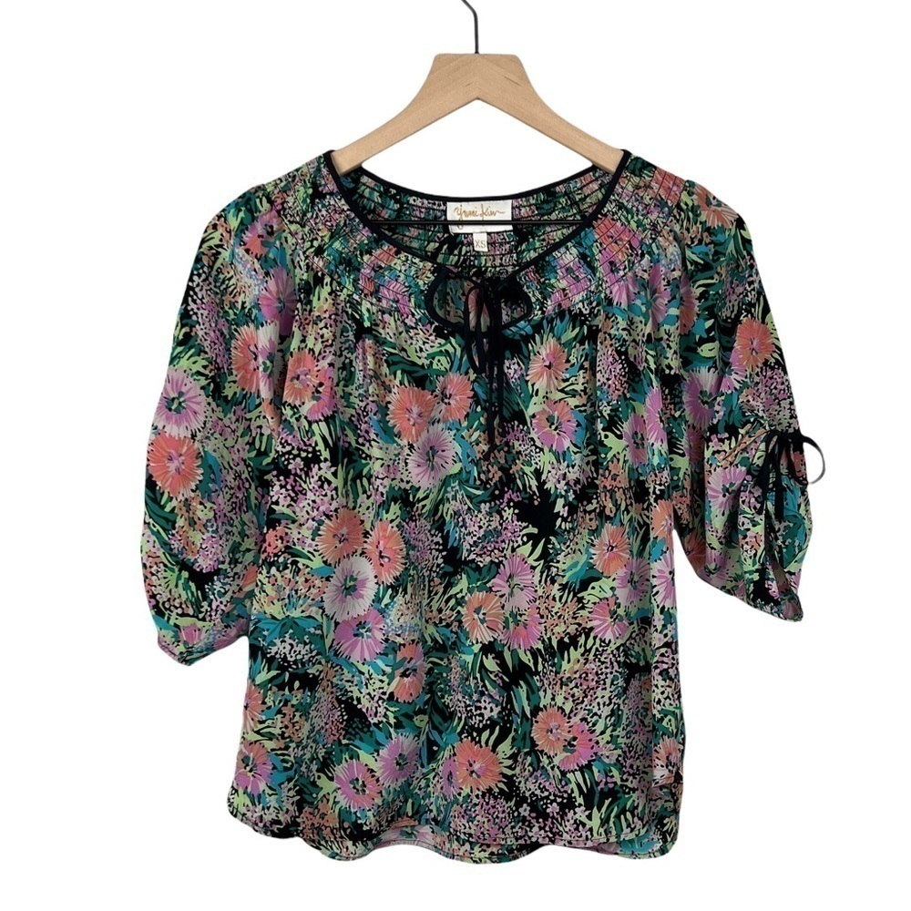 Yumi Kim 100% Silk Floral Blouse